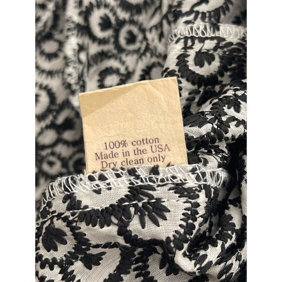Fine Garments by Bell Black & White Embroidered Button Down Shirt Dress Size 2 - Picture 10 of 12